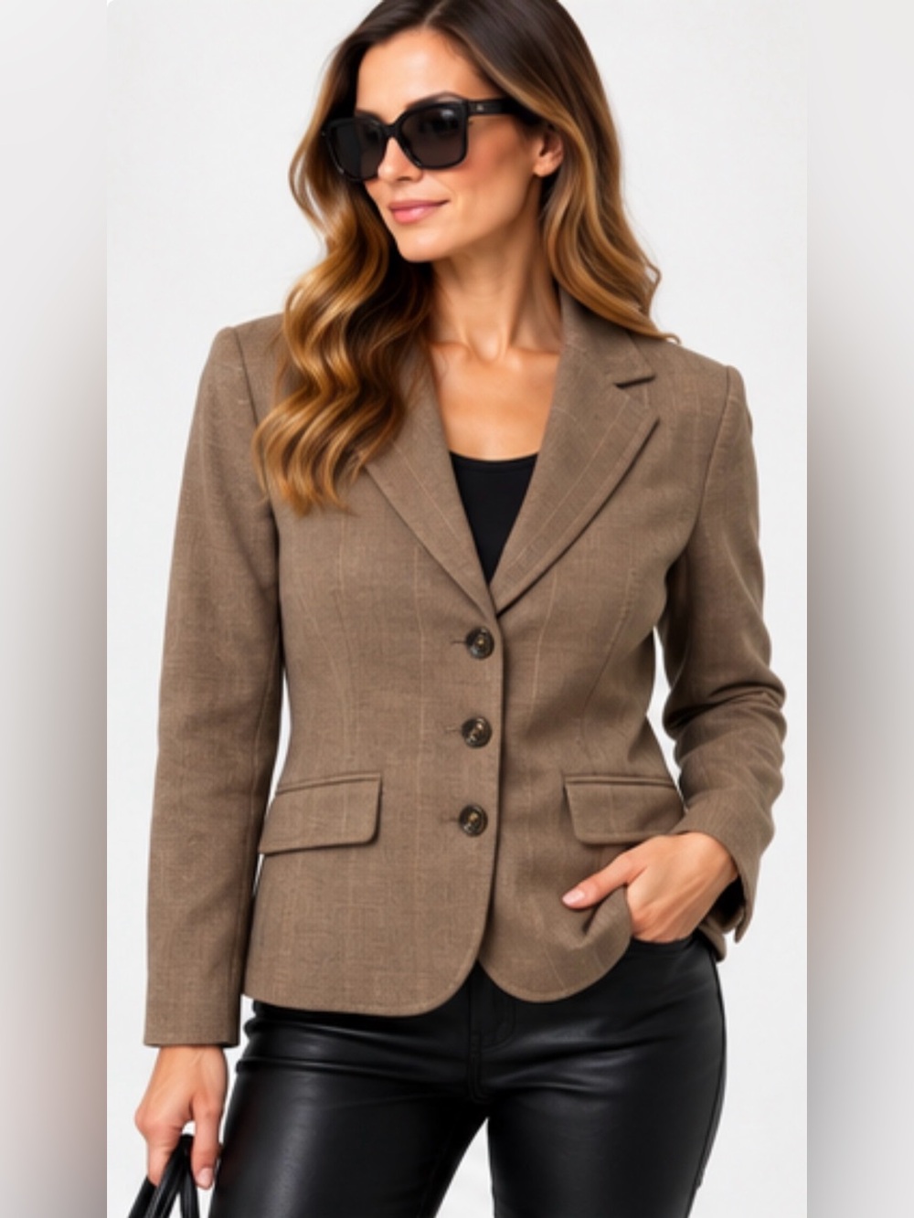 United Colors of Benetton Brown Tailored Blazer Size 42